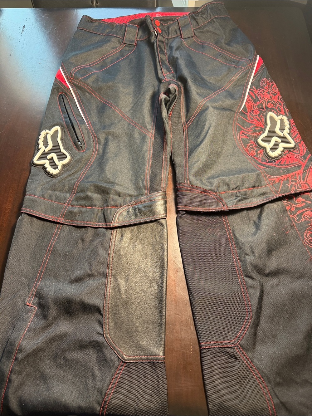 Fox Black and Red Performance Pants with Branded Tag